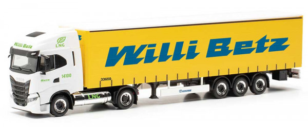 Herpa 317931 - Iveco S-Way LNG Gardinenplanen-Sattelzug "Willi Betz"