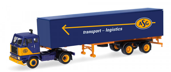 Herpa 321624 Volvo F88 Koffer-Sattelzug "ASG" (S)