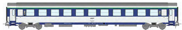 REE JM-036 - SNCF Corail Schlafwagen VU 2.Klasse B10c10x blau/weiss Ep.4-5, Logo encadre