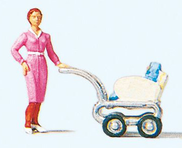 Preiser 28037 - Frau mit Kinderwagen