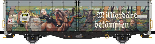 Albert Modell 245067 - SBB Schiebewandwagen Hbbillns Ep.6, TWA, mit Graffiti