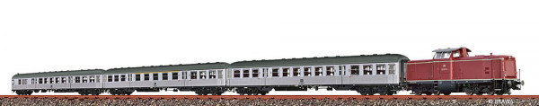 Brawa 50897 - DB Zuggarnitur 4-teilig Ep.4, mit Diesellok BR 212 + 3x "Silberlinge"