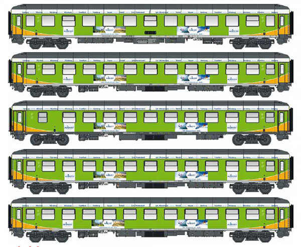 LSModels 46034AC - DB AG Set Liegewagen "Alpen-Sylt Express" 5-teilig Ep.6, Bvcml248.5 + Bvcmbz249.1