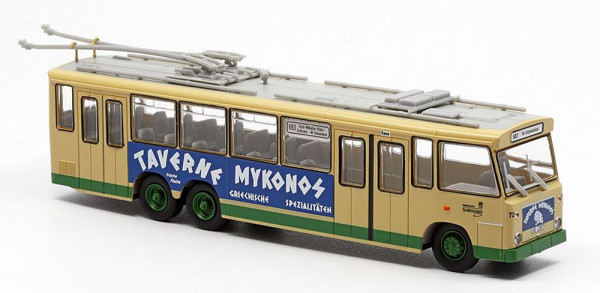VK 40072 - Trolleybus TS3 Wagen 72 mit Werbung Taverne Mykonos