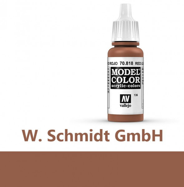 Vallejo 770818 - Model Color Farbe Leder-Rot, Matt, 17 ml