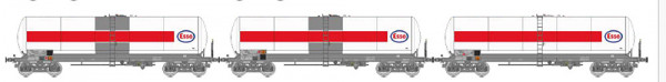 REE WB-937 - SNCF Set 3-teilig Kesselwagen 4-achsig ANF lang Ep.4, Y23M Drehgestelle, "Esso"