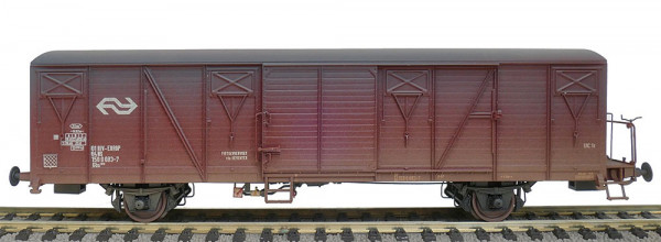 Exacttrain 22060 - NS gedeckter Güterwagen Gbs EUROP mit Bremserbühne braun, mit NS Logo, Ep.4, Vers