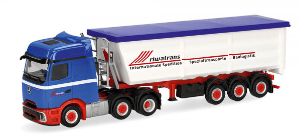 Herpa 321495 - Mercedes-Benz Actros L ProCabin Bigspace Stahlmulden-Sattelzug "Riwatrans"
