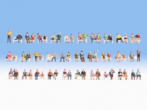 Noch 37071 - Mega-Spar-Set "Sitzende", 60 Figuren (ohne Bänke)