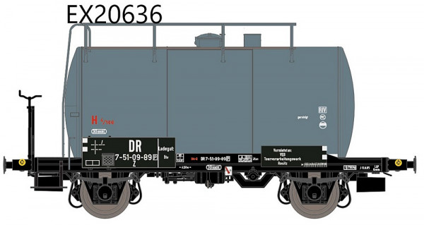 Exacttrain 20636 - DR 30m3 Uedinger Kesselwagen ohne Bremserhaus Z 7-51-09-89 P