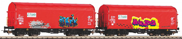 Piko 58257 - NS Set Schiebeplanenwagen 2-teilig Caib Ep.5, mit Graffiti