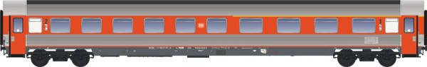 LSmodels 46012-1AC - DB LHB Personenwagen Abwümz227, 1./2.Klasse orange/inox Ep.4, Türen einfarbig,