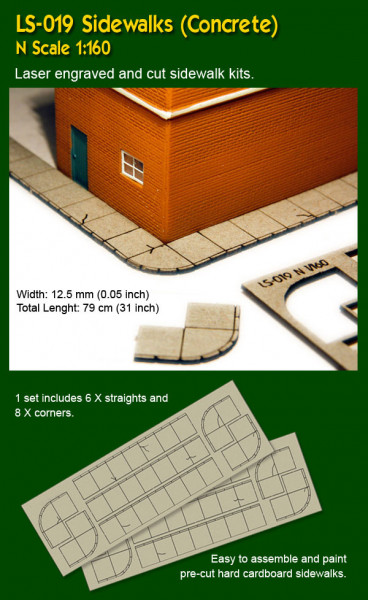 Proses PLS-019 - Fußgängerwegteile Baugröße N, Betonmuster