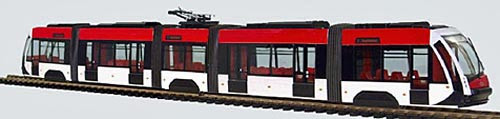 VK 22021 - Solaris Tramino rot-weiß "2 Hauptbahnhof", rollfähiges Modell ohne Antrieb