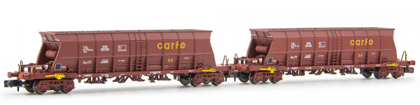 Arnold HN6671 - RENFE 2-tlg. Set 6erachsiger Selbstentladewagen der Bauart Faoos „SALTRA / CARFE“ br