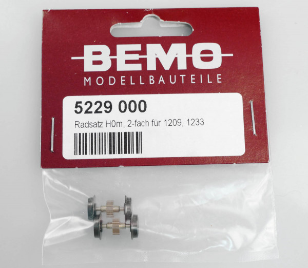 Bemo 5229000 - Radsatz H0m, 2-fach für 1209, 1233