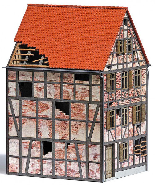 Busch 1668 - Verfallenes Stadthaus Echt Holz Bausatz