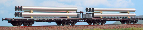 ACME 45119 - FS Set 2-teilig Flachwagen 4-achsig Ep.3, beladen mit Stahlrohren