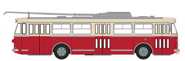 Brekina 61356 - Skoda 9 TR, beige/rot, 1962, 1:87