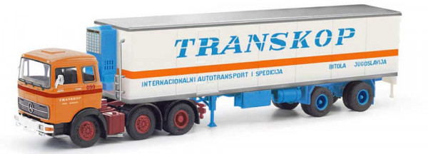 Herpa 87MBS026406 - Mercedes-Benz LPS 2032 Kühlkoffer-Sattelzug "Transkop"
