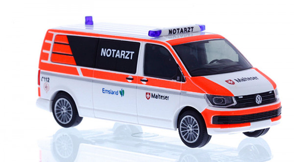 Rietze 53956 - Volkswagen T6 Malteser Papenburg