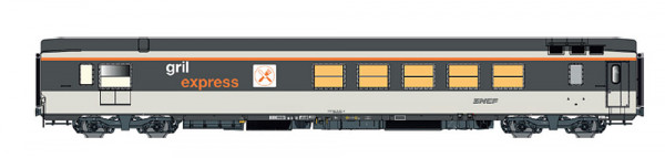LSmodels 40146 - SNCF Speisewagen Gril Express Corail-Farbgebung Ep.4, Logo encadre, inkl. Innenbele