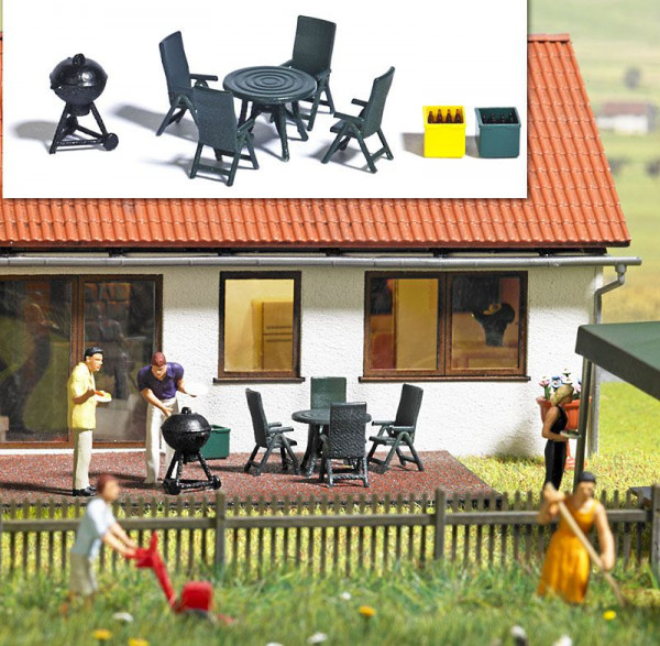Busch 1190 - Gartenmöbel und Grill für die Gartenparty
