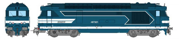 REE MB-246 - SNCF Diesellok Reihe BB 67321 blau Ep.5, Spaghetti-Logo, CHAMBERY