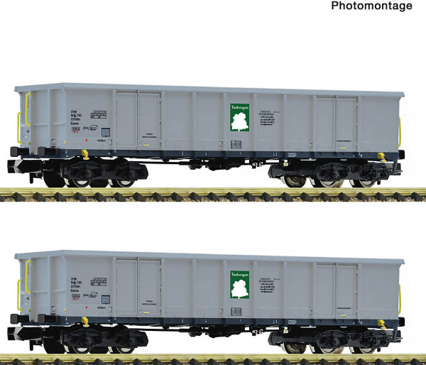 Fleischmann 6660160 - EINSTELLER 2er Set offene Güterwagen Eanos Tankwagon E6