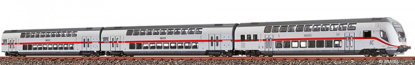 Brawa 44564 - DB AG Set 3-teilig IC2-Doppelstock-Wagen (Karlsruhe Hbf) Ep.6, AC-digital + Beleuchtun