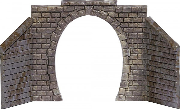 Busch 8197 - Tunnelportal Eingleisig, mit 2 Böschungsmauern