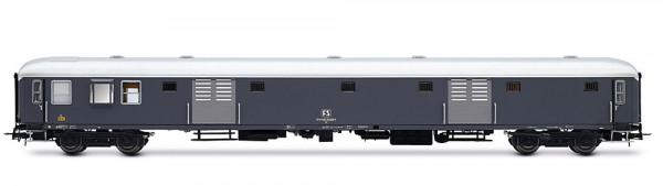 Rivarossi HR4430 - FS, UIC-X Gepäckwagen Typ 1968, Drehgestelle 24au, originalgraue Farbgebung, mit