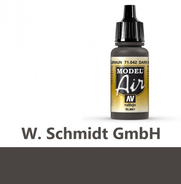 Vallejo 771042 - Model Air Tarnfarbe, Schwarzbraun, 17 m