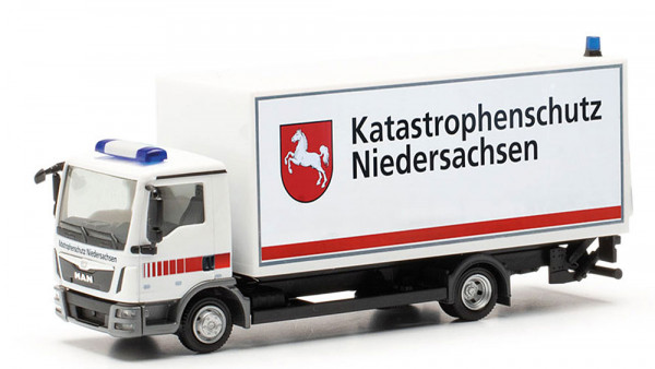 Herpa 097673 - MAN TGL Koffer-LKW m. Ladebordwand "Katastrophenschutz Niedersachsen"