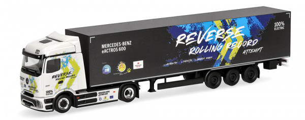 Herpa 961462 - Mercedes-Benz eActros 600 ProCabin Streamspace Koffer-Sattelzug "Reverse Rolling Reco