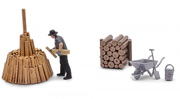 Busch 79941 - A-Set: Holz schichten H0