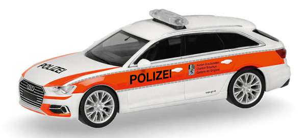 Herpa 099370 - Audi A6 Avant (C8 Typ 4A)) "Polizei Graubünden" (CH)
