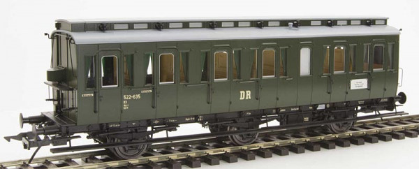 Lenz 41173-01 - DR preuß. Abteilwagen 3.Klasse Bauart C3 Pr11 ohne Bremserhaus Ep.3
