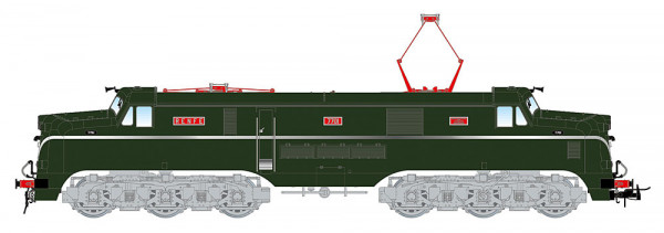 Electrotren HE2040 - RENFE, sechsachs. Elektrolokomotive 7700, dunkelgrün-silberne Farbgebung ohne U