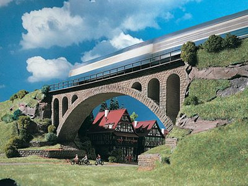 Vollmer 42549 - Mauersteinbrücke gerade 360x60x105 mm Fahrbahnbreite 40 mm passend für Märklin C-Gle
