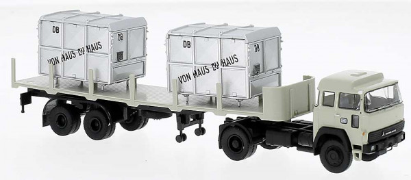 Brekina 83288 - Magirus 310 D 16 Rungensattelzug mit "DB" Behälter