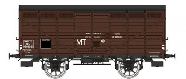 REE WB-742 - SNCF gedeckter Güterwagen (ex-10T) braun SKw Ep. 3, "MT"