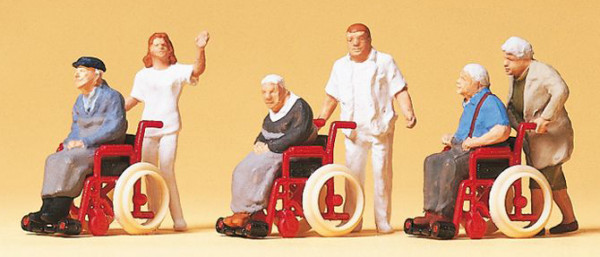 Preiser 10479 - Passanten. Rollstühle 3 teilig