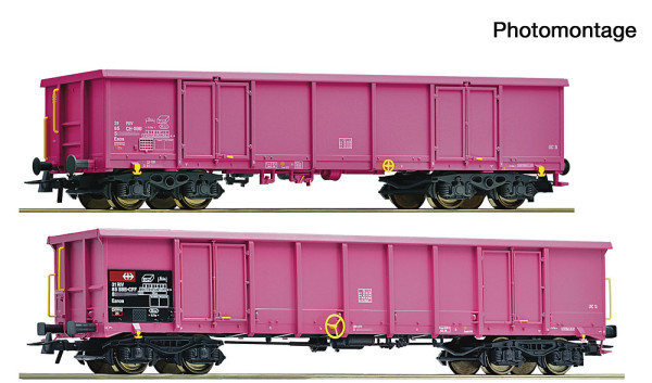 Roco 6600354 - SBB 2er Set offene Güterwagen SBB 56
