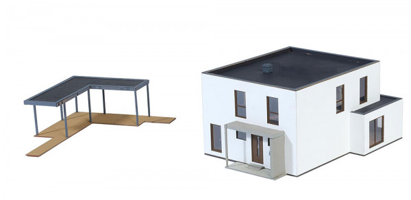 Kibri 38339 - Kubushaus Lina mit Terrasse - Polyplate Bausatz