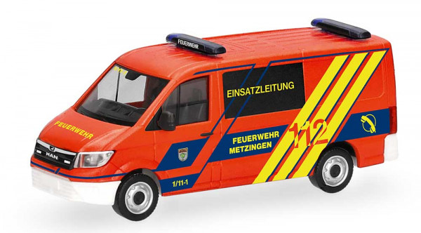 Herpa 099967 - MAN TGE Halbbus Flachdach "Feuerwehr Metzingen/ELW"