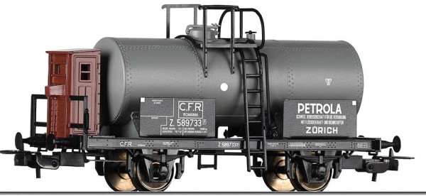 Tillig 77043 - CFR Kesselwagen 2-achsig mit Bremserhaus Ep. 2, "Petrola Zürich"