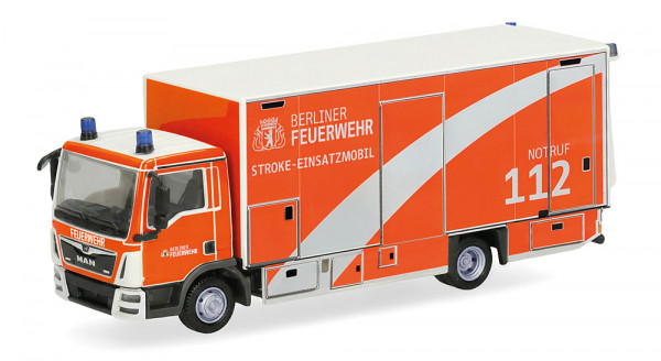 Herpa 099288 - MAN TGL Euro 6c Koffer-LKW "Berliner Feuerwehr/Stroke-Einsatzmobil"