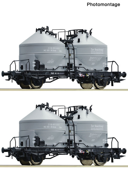 Roco 6600467 - DR 2er Set Zementsilowagen DR E4