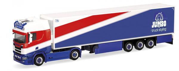 Herpa 320399 - Scania CS 20 HD Kühlkoffer-Sattelzug "Heide Logistik/Jumbo Fischer"